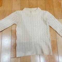 【美品】ワンピース下などに♪ 白　ニット　サイズS相当　ホワイト　セーター