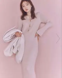 SNIDEL ボタンニットワンピース ピンク