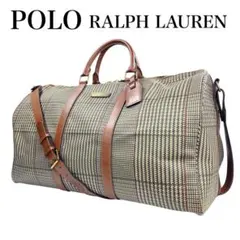 美品✨ポロラルフローレン 大容量 ボストンバッグ 2way 千鳥格子 PVC