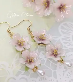 2026 揺れる2連桜のピアス