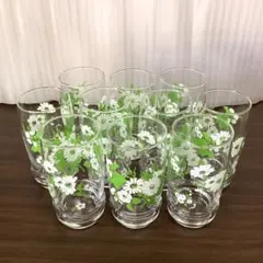 【最終値下げ】花柄ガラスコップ　10個セット