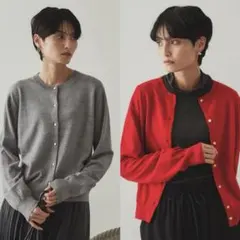 OPAQUE.CLIP クルーネックニットカーディガンFILIVIVI・毛混2枚