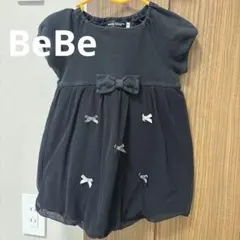 BeBe 黒 ノースリーブワンピース 90