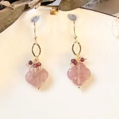 モルガナイト ステップカット ピアス 14kgf - メルカリ