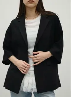 接触冷感 吸水速乾 ジーナシス ルーズダブルジャケットSS ブラック