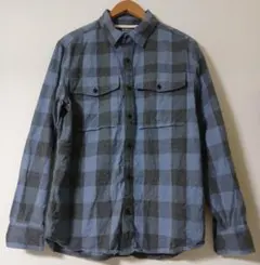 アメリカ古着　REI COOP　ネルシャツ　オンブレ　ブルーブラック　M