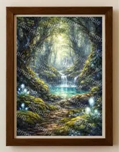 【水彩画アート】翠光の泉 2L版写真用紙