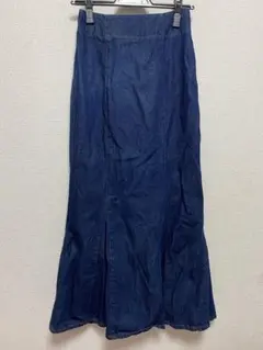 ダークブルー デニム フレアスカート