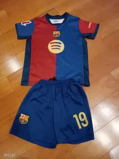 130㌢子供用バルセロナ☆ヤマル　サッカーユニホーム　半袖上下セット
