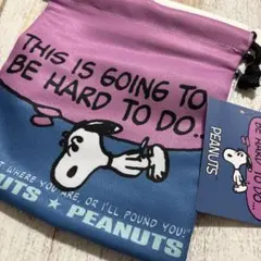 【新品タグ付】PEANUTS スヌーピー 巾着ポーチのサムネイル