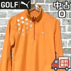 【早い者勝ち✨】プーマゴルフ レディース 長袖 ジップシャツ O オレンジ系