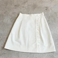 ジルスチュアートJILL STUART フリルラップ風Aラインミニスカート 白のサムネイル