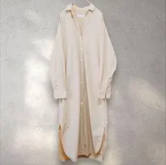 アーバンリサーチ　М　Ｌ　長袖ロングワンピース　ベージュ　シャツワンピース　無地