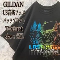 IT215 US古着ギルダン2021米国マーチングフェスティバル半袖Tシャツ黒