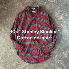 90s【USA製】Stanley Blacker コットンネルシャツM古着のサムネイル