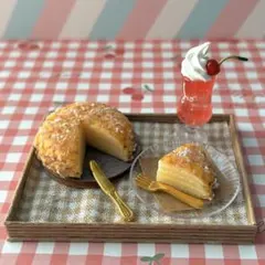 ハンドメイド　ミニチュアスイーツ　ミルクレープ　クリームソーダ　ケーキセット