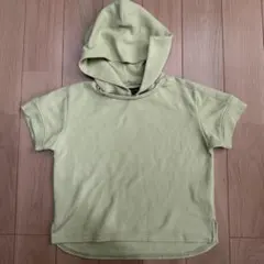 COMME CA ISM 緑 フード取り外し可能Tシャツ　110