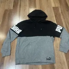 PUMA フード付きパーカー L 黒/グレー