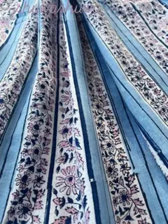 2602 インド綿ブロックプリント生地/m 残り5m