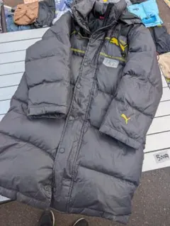 130cm PUMA 黒ダウンコート フード付き