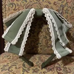 メタモルフォーゼ　グリーン　リボン　カチューシャ