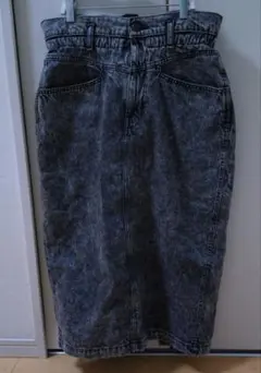 ZARA グレー デニム ハイウエストスカート L