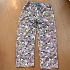 ペンギン柄 フリースパジャマパンツ ルームウェア キッズ グレー