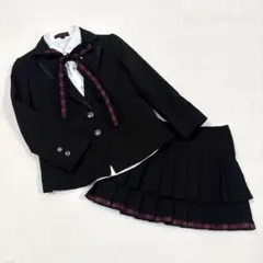 【デコラピンキーズ】卒服 フォーマル セットアップ リボン ブラック チェック