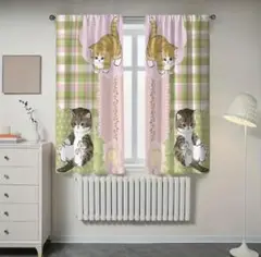 モフサンドmofusand●2匹の猫 カーテン2枚セット 60×150cm