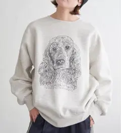 notch. スウェット　犬モノトーンプリント　merlot