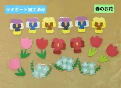 壁面 春のお花　ラミネート済
