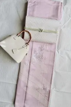 【未使用　しつけ糸付き】　正絹　訪問着　絞り　刺繍　ラベンダーピンク