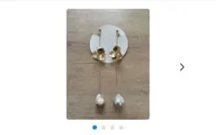 ゴールド花びら真珠ロングドロップイヤリング　オケージョン　結婚式