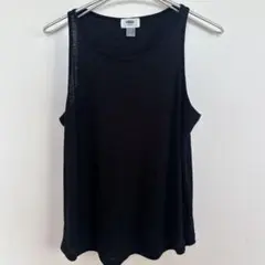 【M】オールドネイビー OLD NAVYブラック ノースリーブ 無地 快適着心地のサムネイル