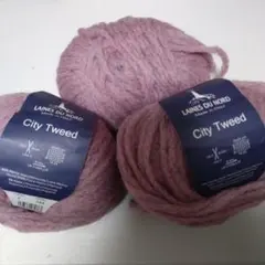 Laines du Nord City Tweed 毛糸 40g ピンク 2玉