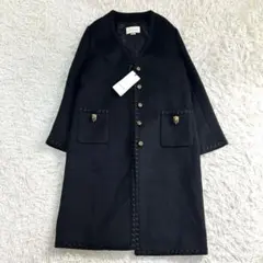 18055✨タグ付き✨GUCCI ライオン ゴールド金具 ロングノーカラーコートのサムネイル
