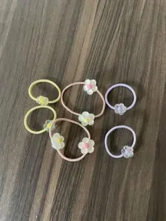 花モチーフ ヘアゴム 6個セット