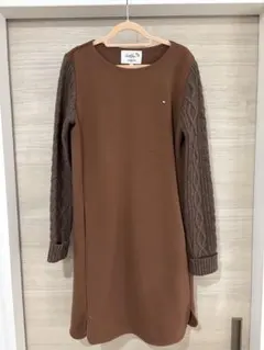 アーノルドパーマー　袖ニットデザインワンピース　美品　size2