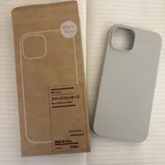 MUJI iPhone 14用スマートフォンケース ホワイトグレー