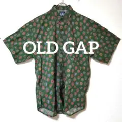 90S オールドギャップ Old GAP 刺繍タグ 半袖総柄シャツ