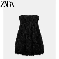 ZARA ブラック ノースリーブ ミニワンピース