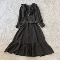 近年　完売品　ダイアグラム ラッフルティアードワンピース デニム ベルト付き