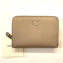 【新品】カルバンクライン 2つ折り財布 CKロゴ ラウンドジップ ウォレット