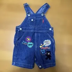 MiKiHOUSE DOUBLE.B デニムオーバーオール 80