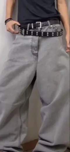 ダブルピンベルト 黒 スケーター