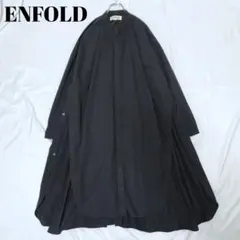 美品✨エンフォルド サイドボタンシャツワンピース ロング丈 ブラック 38のサムネイル