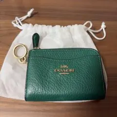 COACH グリーン コインケース 保存袋付き