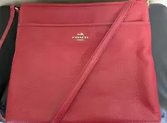 COACH レザーショルダーバッグ レッド