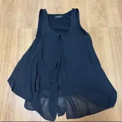 rienda リエンダ ノースリーブトップス シフォン 黒のサムネイル