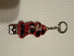 ミッキーマウス 爪切りキーホルダー 赤